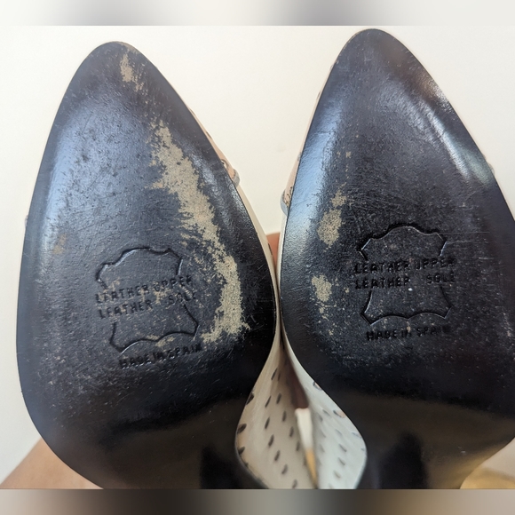 VINTAGE Paradox By Zalo Polka Dot Kitten Heels: Pink, Gray, & Cream (SIZE 7) - Picture 15 of 15